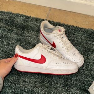 Nike White and Red Sneakers